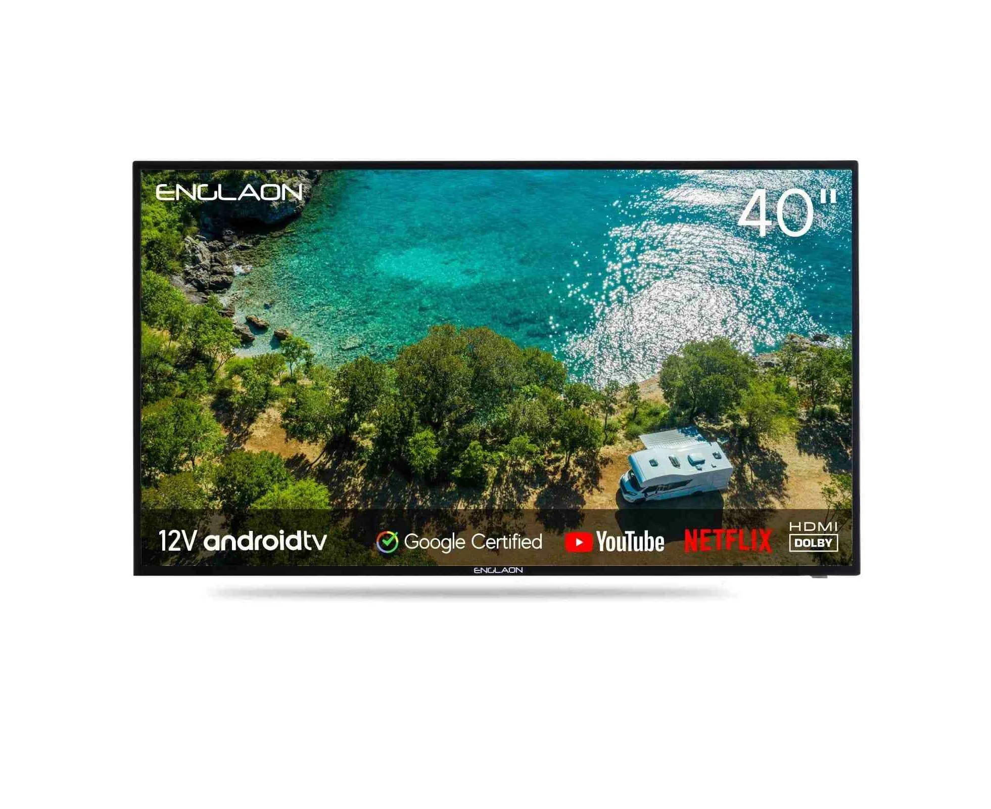 ENGLAON 40'' Full HD Smart 12V TV With Built-in Chromecast and Bluetooth Android 11