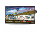 ENGLAON 22'' Full HD Smart 12V TV With Built-in DVD Player & Chromecast & Bluetooth Android 11