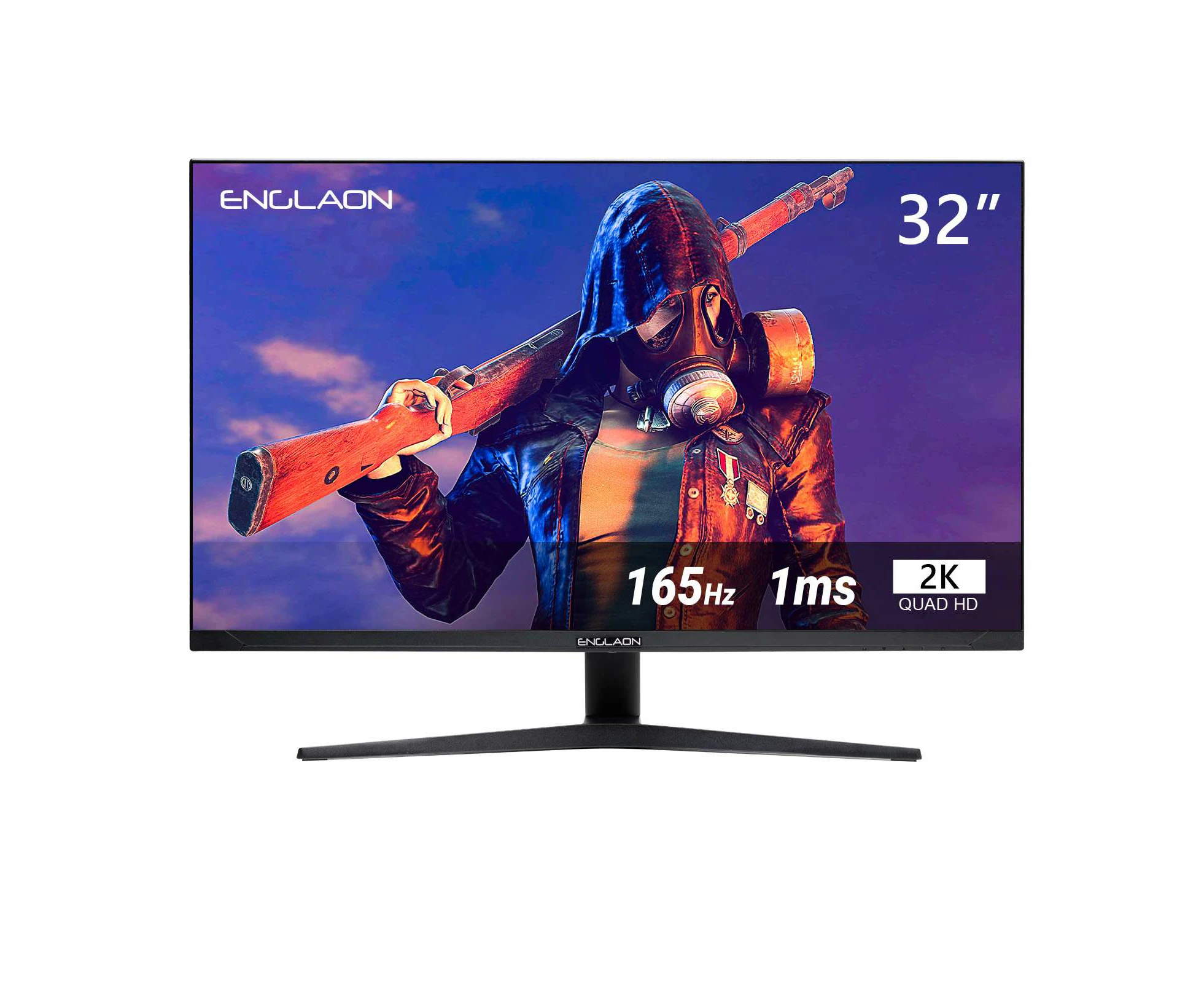 ENGLAON 32' QHD 165Hz 1ms Frameless AMD FreeSync Height Adjustable Gaming Monitor with RGB light