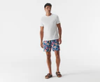 Tommy Hilfiger Men's Drawstring Print Shorts / Swim Shorts - Greek Isle Blue