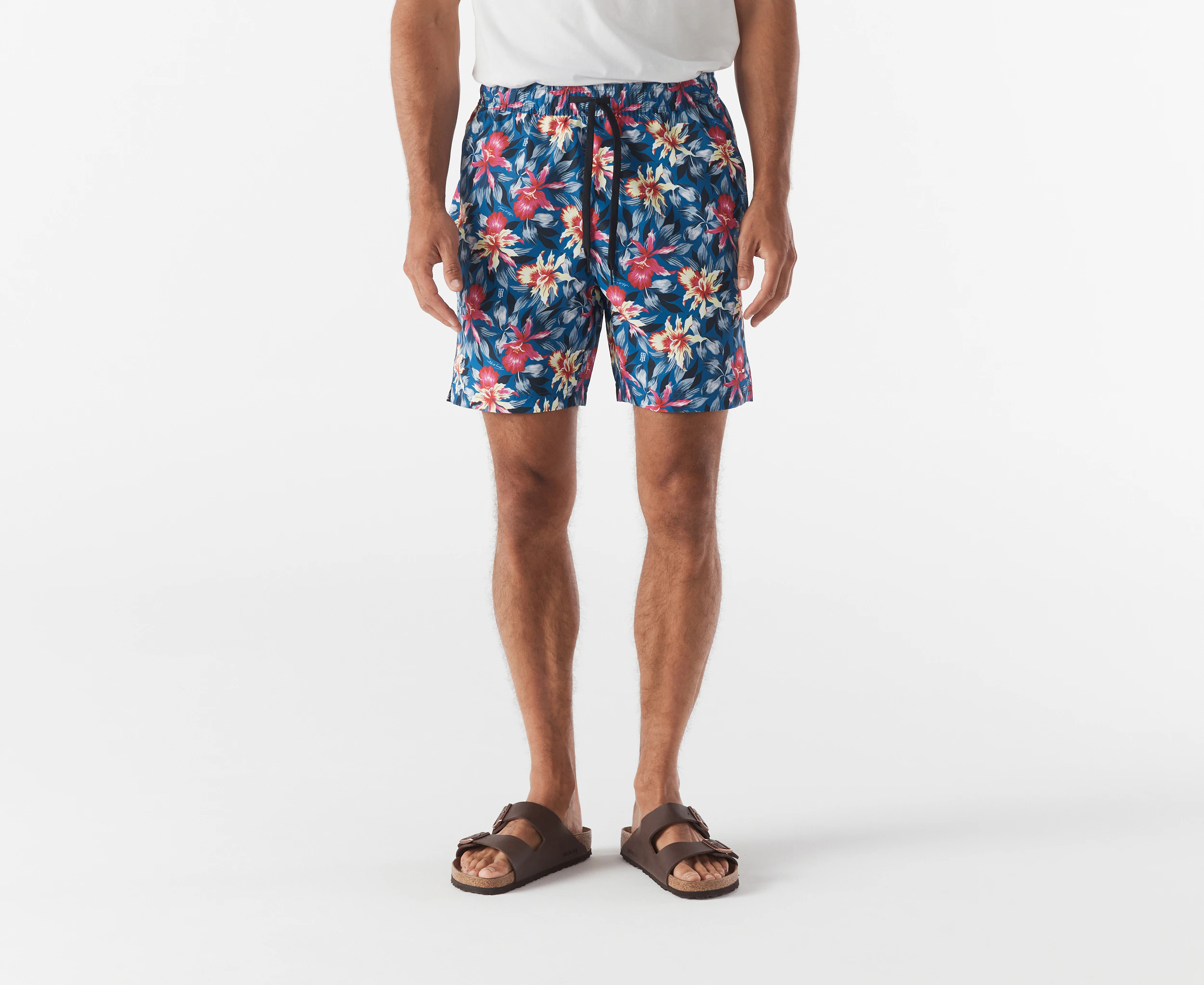 Tommy Hilfiger Men's Drawstring Print Shorts / Swim Shorts - Greek Isle Blue