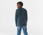Calvin Klein Jeans Youth Boys' Simply Vertical Long Sleeve Tee / T-Shirt / Tshirt - Deep Cyan Heather