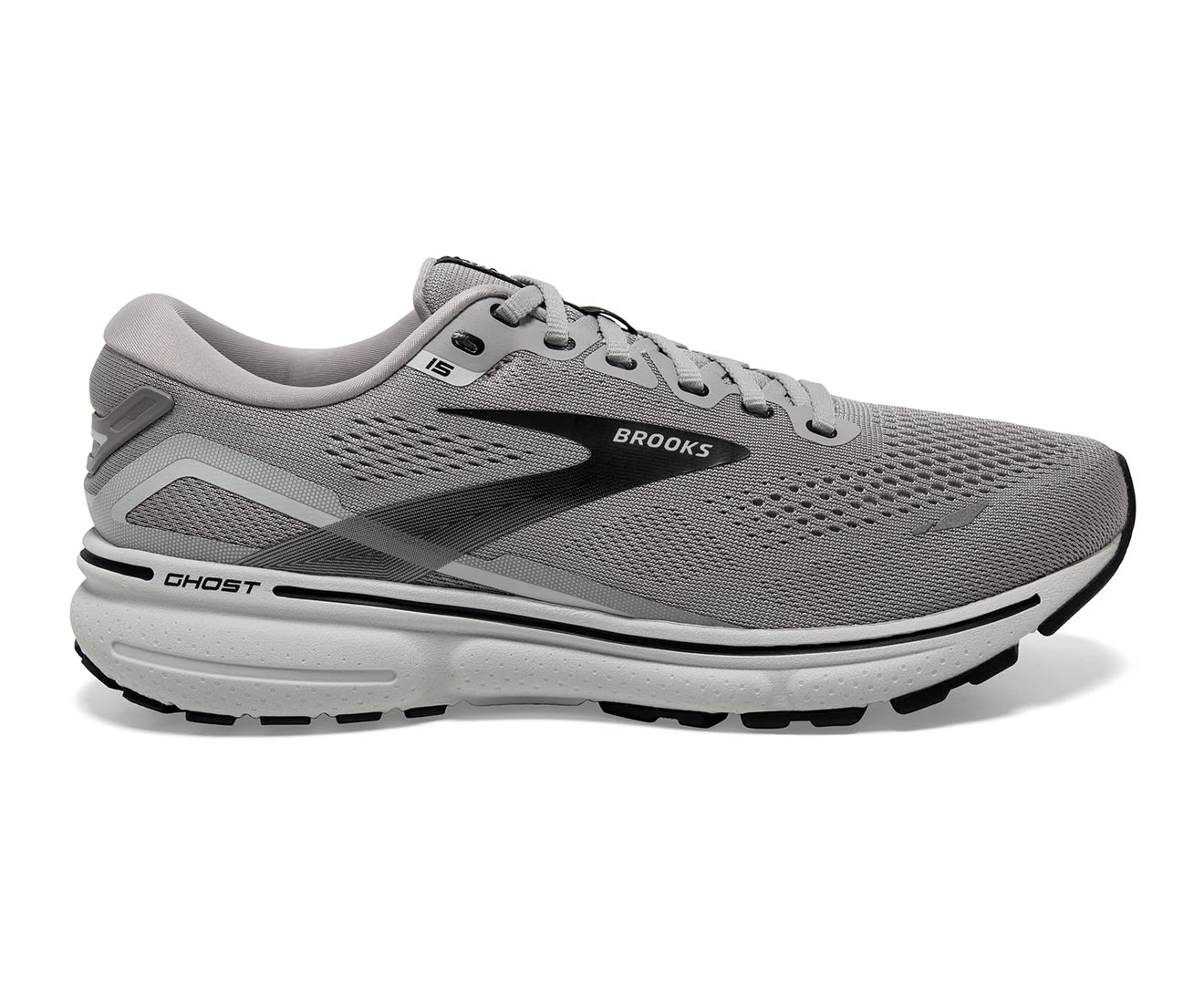 Brooks Men's Ghost 15 Running Shoes - Alloy/Oyster/Black