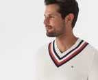 Tommy Hilfiger Men's Murray Cricket V-Neck Sweater - Snow White Heather