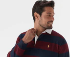 Polo Ralph Lauren Men's Long Sleeve Knit Rugby Shirt - Cruise Navy/Classic Wine