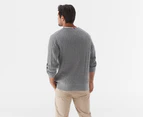 Tommy Hilfiger Men's Classic Cotton Cable Crewneck Sweater - Grey Heather