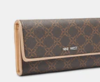 Nine West Zuri Check Sec Wallet - Brown Logo/Latte