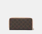 Nine West Zuri Zip Around Wallet - Brown Logo/Latte