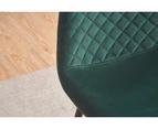 AINPECCA 4x Green Upholstered Velvet Dining chair Black Metal Legs For Living room Dinning room Cafe Office