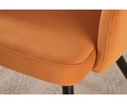 AINPECCA 4x Mustard Upholstered Velvet Armchair Dining chair with Armrest Black Metal Legs For Living room Dinning room Cafe Office