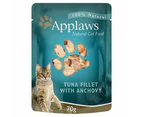 Applaws Natural Tuna Fillet with Anchovy in Broth Pouch Wet Cat Food 70g