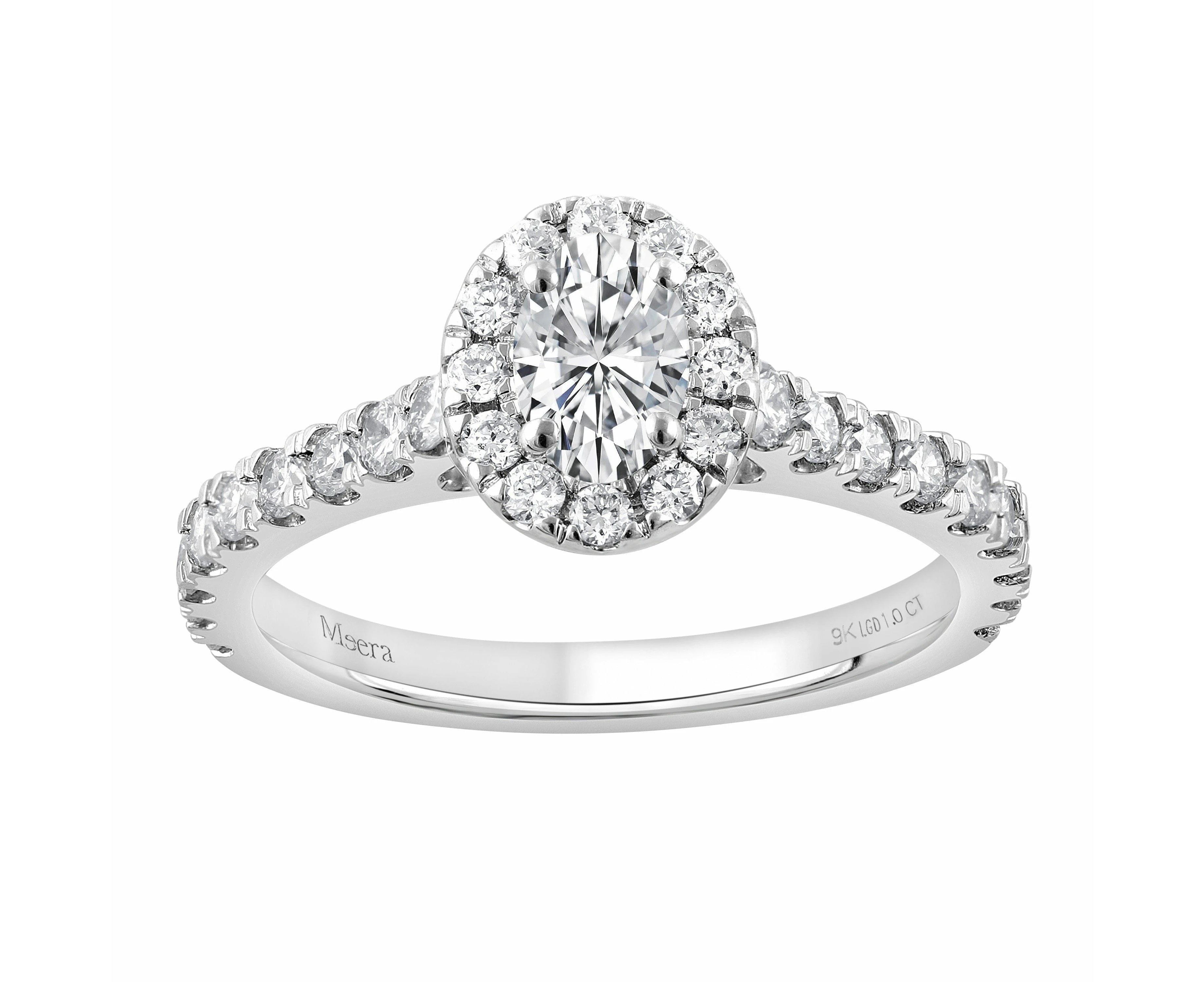 Bevilles Meera Oval Cut Solitaire Ring with 1.00ct of Laboratory Grown Diamonds in 9ct White Gold - H