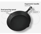 TOQUE 30cm Cast Iron Frying Pan Non Stick Steak Skillet Round BBQ Grill Cookware