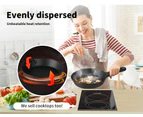 TOQUE 30cm Cast Iron Frying Pan Non Stick Steak Skillet Round BBQ Grill Cookware
