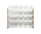 Oikiture Kids Toy Box Organiser 16 Bins Display Shelf Storage Rack Drawer - White