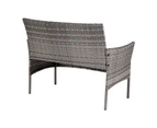 Gardeon 4 Seater Outdoor Sofa Set Wicker Setting Table Chair Furniture Grey