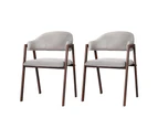 Artiss Dining Chairs Set of 2 Linen Hollow Armchair Grey