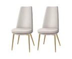 Artiss Dining Chairs Set of 2 Linen Fabric High Back Beige