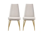 Artiss Dining Chairs High-back Beige Set of 2 Sunnie