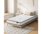 Bedra Single Mattress Bed Luxury Medium Firm Foam Boucle Bonnell Spring 16cm - White