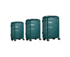 Mazam 3PCS Luggage Suitcase Trolley Set Travel TSA Lock Storage PP Case Green