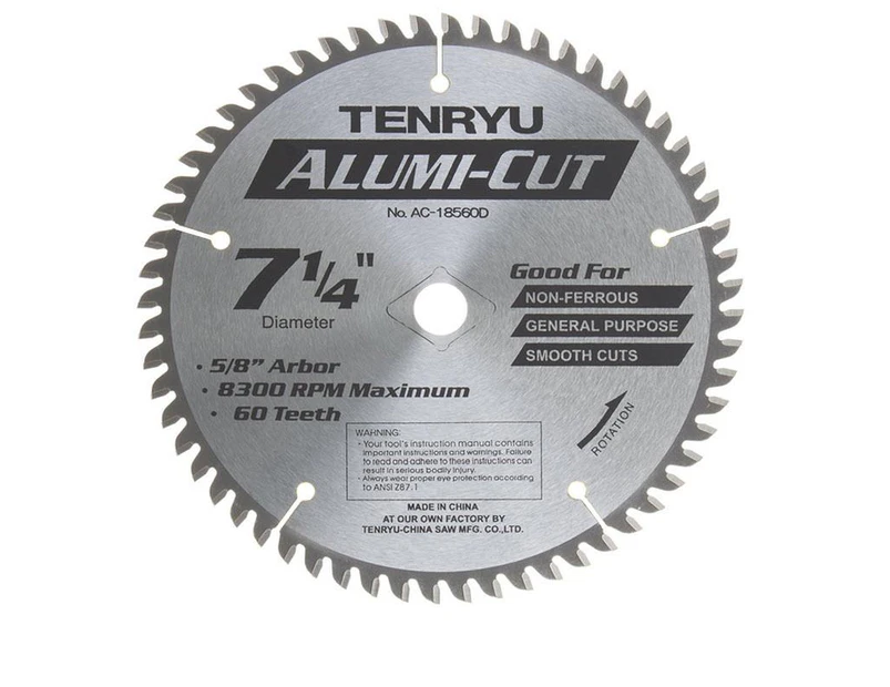 Tenryu Ac-18560d 60t 185mm Aluminium Cutting Saw Blade