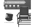 Costway Double Swing Glider Chair Patio Rocking Loveseat w/Center Tempered Glass Table Outdoor Furniture Black