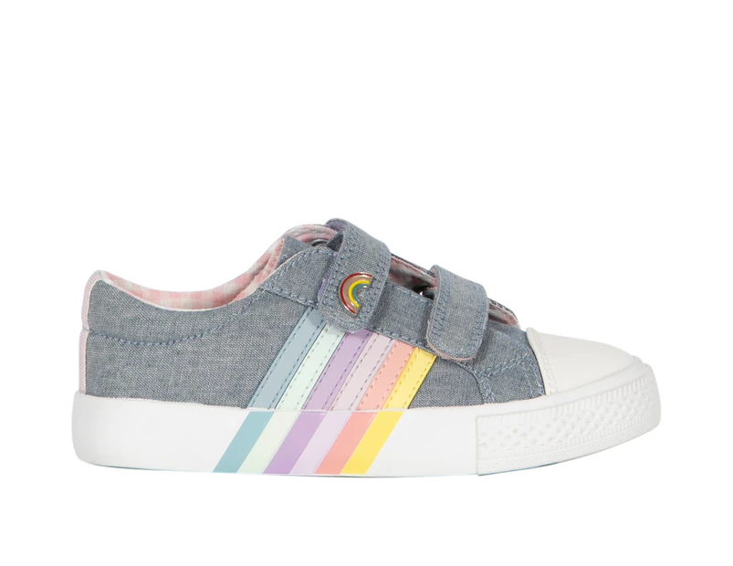 Dhara Vybe Junior Rainbow Touch-Fastening Casual Shoe Girl's - BlueDenim
