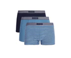 6 x Mens Jockey Comfort Classics Trunks Underwear Blue Pack Cotton/Elastane - Blue
