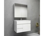 750mm Fingerpull Wall Hung Cabinet Bathroom Vanity Sink Included