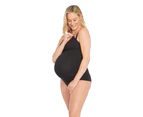 3 x Womens Bonds Maternity Hidden Support Singlet Pregnancy Bumps Black Cotton/Elastane - Black