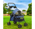 Oppsbuy Pet Stroller Dog Cat Large Carrier Travel Pushchair Foldable Pram 4 Wheels