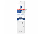 8 Outlet Entertainment Powerboard with 2 USBs A&C - Arlec