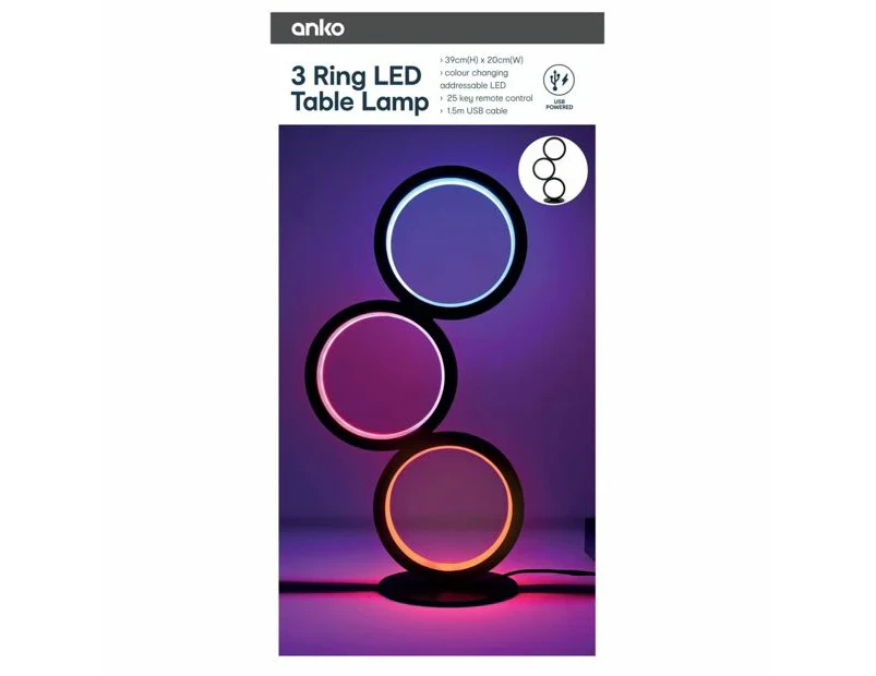 RGB Pixel Table Lamp, 3 Ring - Anko