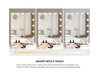 Oikiture 61x43cm LED Makeup Mirror Bluetooth Hollywood Vanity Wall Mirrors Standing Wall Mounted