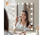 Oikiture 61x43cm LED Makeup Mirror Bluetooth Hollywood Vanity Wall Mirrors Standing Wall Mounted