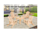 ALFORDSON Outdoor Chair Wooden Adirondack w/ Ottoman Patio Beach Garden Natural