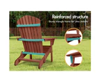 ALFORDSON Outdoor Chair Wooden Adirondack Patio Furniture Beach Garden Brown