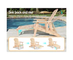 ALFORDSON Outdoor Chair Wooden Adirondack w/ Ottoman Patio Beach Garden Natural