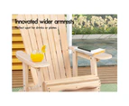 ALFORDSON Outdoor Chair Wooden Adirondack w/ Ottoman Patio Beach Garden Natural