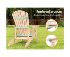 ALFORDSON Outdoor Chair Wooden Adirondack w/ Ottoman Patio Beach Garden Natural