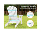 ALFORDSON Outdoor Chair Wooden Adirondack w/ Ottoman Patio Beach Garden White