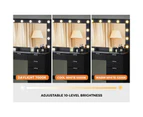 Oikiture Dressing Table Stool Set Makeup Large Mirror Dresser 12 LED Bulbs Black