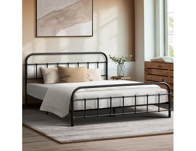 Oikiture Bed Frame Double Size Metal Frame