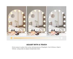 Oikiture 61x43cm LED Arched Makeup Mirror Bluetooth Hollywood Vanity Wall Mirrors Standing Wall Mounted