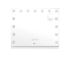 Oikiture Bluetooth Hollywood Makeup Mirrors with LED Light 59x48cm Vanity Mirror Standing Wall Mounted