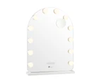 Oikiture 61x43cm LED Arched Makeup Mirror Bluetooth Hollywood Vanity Wall Mirrors Standing Wall Mounted