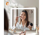 Oikiture 60x52cm Bluetooth Hollywood LED Makeup Mirror Vanity Wall Mirrors Standing Wall Mounted