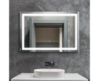 Welba 100x70cm LED Rectangle Bathroom Mirror Makeup Anti-fog Smart Wall Mounted Mirrors Light Decor 3 Colors Light Touch Switch IP65