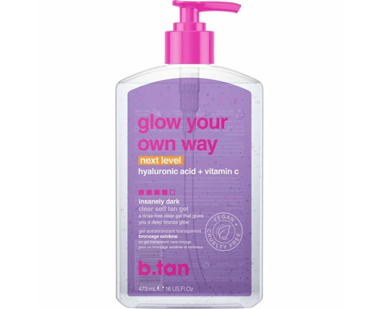 b.tan Glow Your Own Way Next Level Clear Self Tan Gel - Hyaluronic Acid & Vitamin C